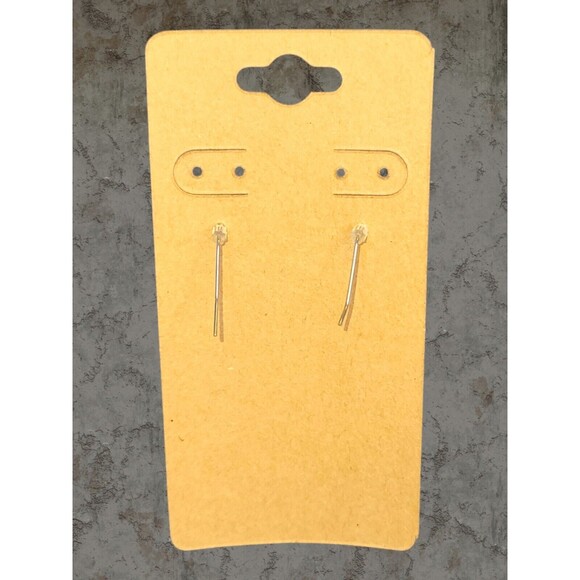 Minimalist Silver Tone Faux Pearl Dangle Earrings Pierced Classic Elegant - Picture 3 of 3